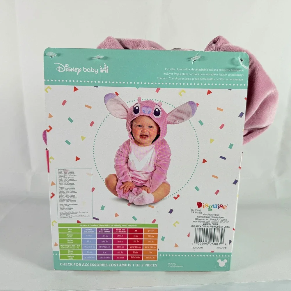 Disney Baby Angel Infant Costume 12-18 Months Stitch 2 Piece Set Disguise New